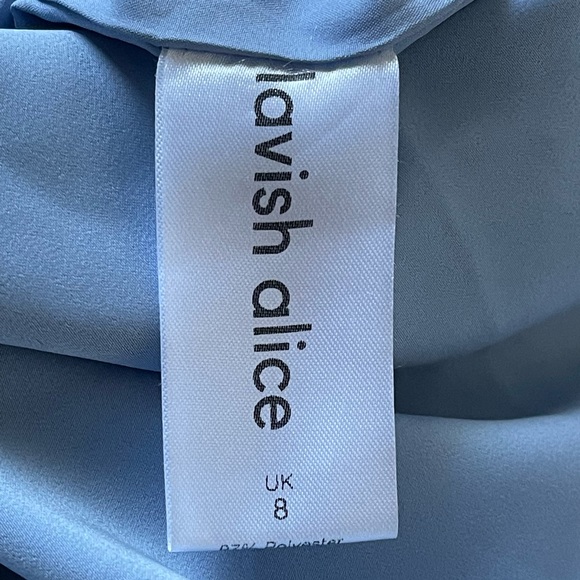 NWT Lavish Alice Cross Back Cowl Neck Midi Dress in Cornflower Blue Size 4 - Picture 12 of 16